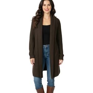 Modern Citizen Sweater Women's Size Large Brown Long Sleeve Knit Open Cardigan